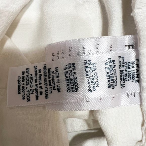 Frame Denim Le Cutoff Cotton Stretch Distressed Cut Off Blanc Rookley Jean Short - Picture 3 of 4